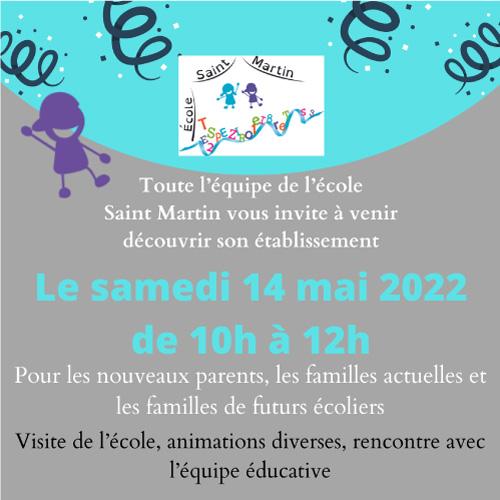 Visuel découverte de l'école du 14 mai 2022