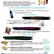 Visuel pour la vente de vin bières saucissons fromage