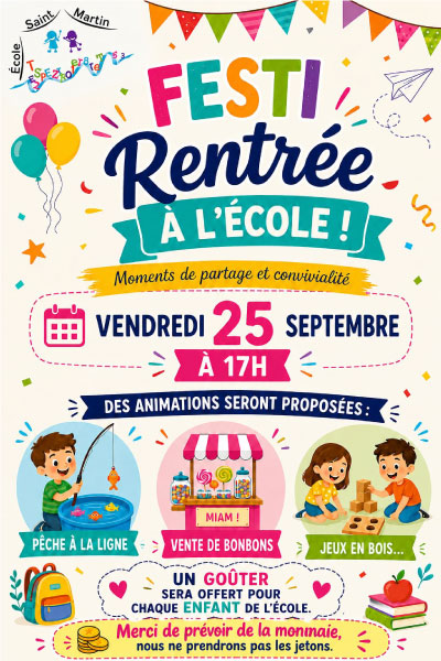 Festi-rentrée 2026 de l'école Saine Martin